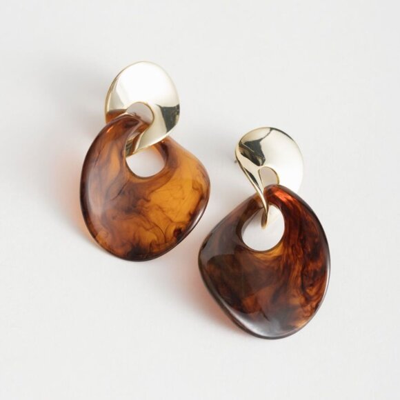 & Other Stories Twisted Enamel Hanging Earrings - Picture 1 of 1